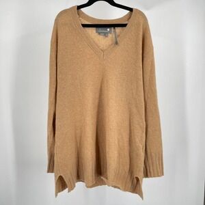 Anthropologie 100% Cashmere Knit Sweater S Oversized Cozy Neutral Quiet Luxury